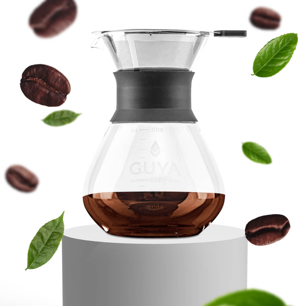 Kaffeekanne aus aus ml Borosilikatglas Glas 600 + Edelstahl Filter